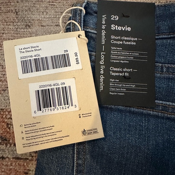 NWT Frank and Oak Stevie Tapered Denim Shorts - Picture 4 of 4
